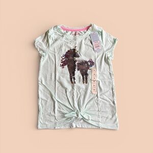 Cat & Jack Mint Green Unicorn Sequin Tee